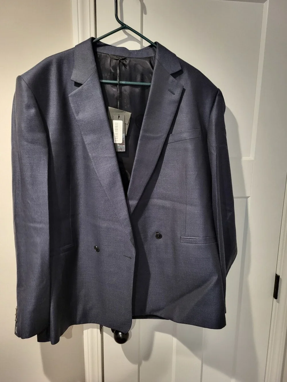 Versace Men's Dark Navy Double-Breasted Suit Jacket & Pants Set Size 58